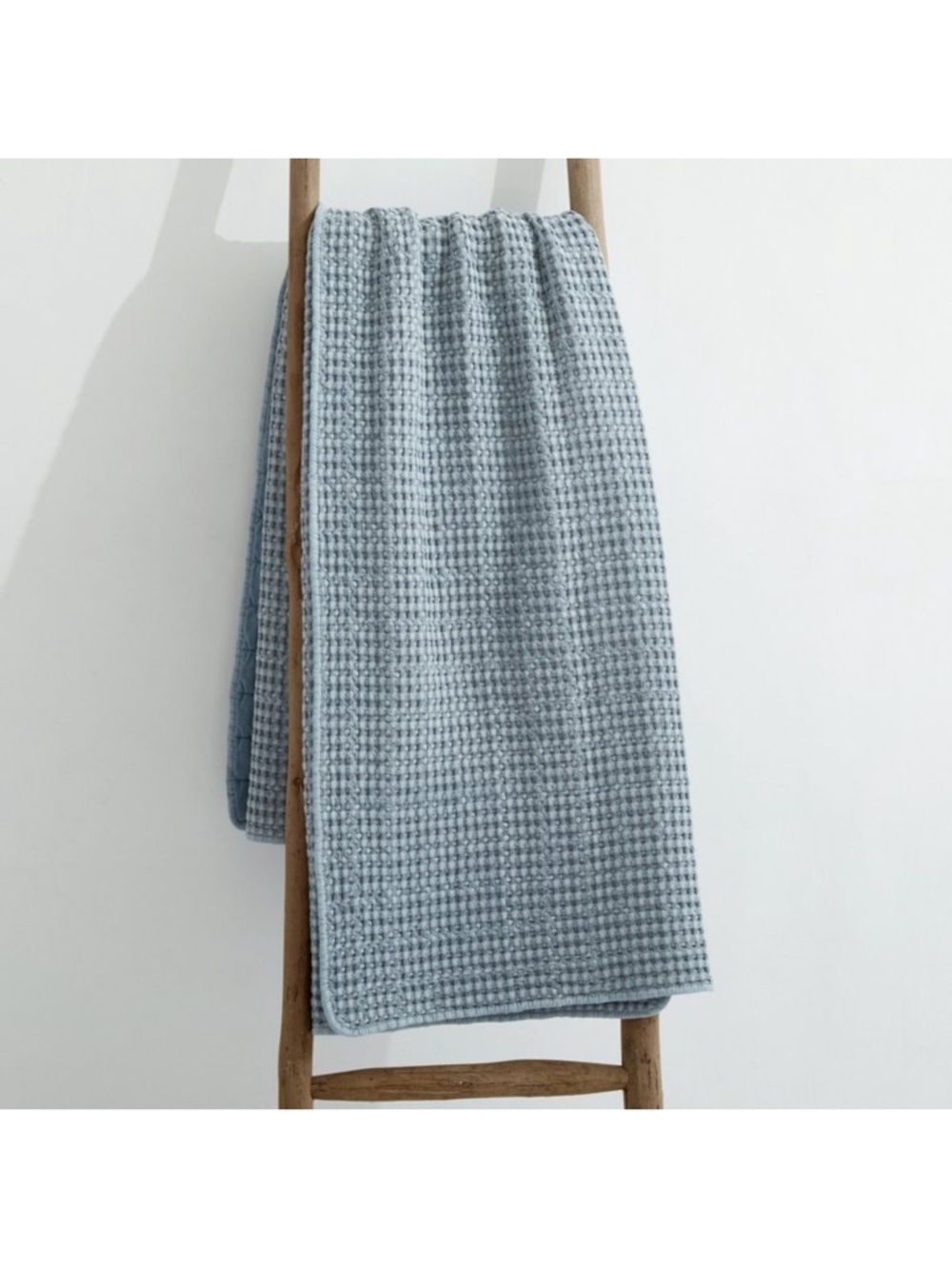 Light Blue Waffle Knit Throw Blanket